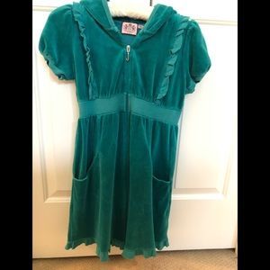Girls Juicy Couture Hooded Velour Track Dress